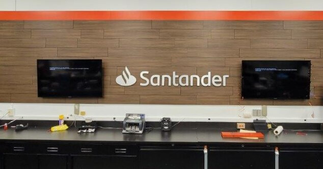 Nationwide Fixture Installations Inc Santander Bank Case Study Signage Technology Custom Installation Services