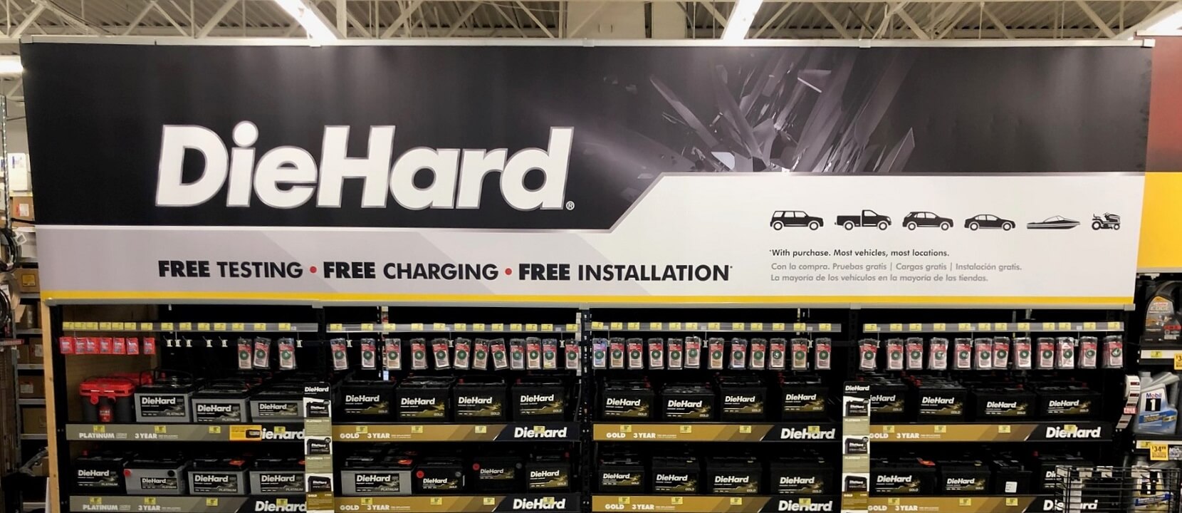 Nationwide Fixture Installations Inc DieHard Battery Case Study Shop-in-Shop Signage Program Management Custom Installation Services