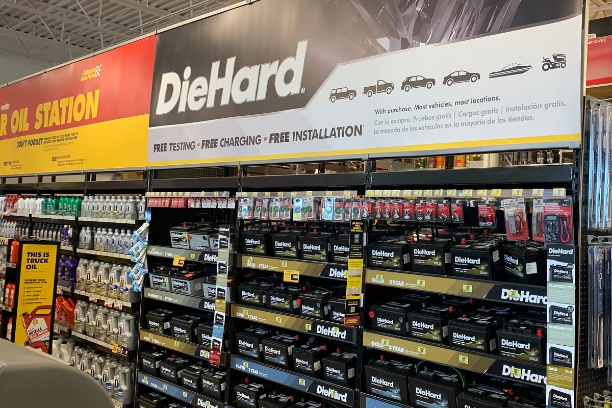 Gal 4 Nationwide Fixture Installations Inc DieHard Battery Case Study Shop-in-Shop Signage Program Management Custom Installation Services