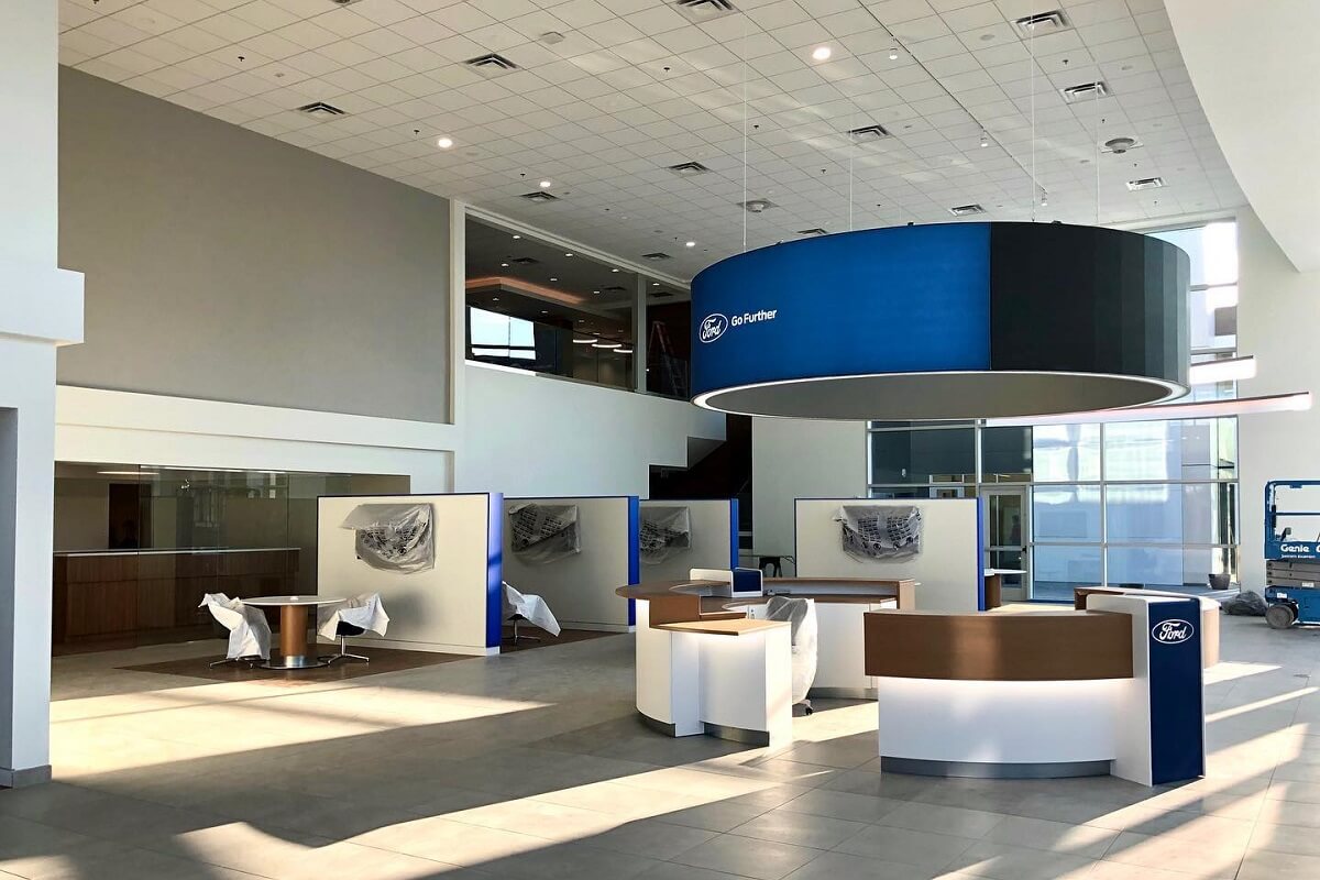 Nationwide Fixture Installations Inc Ford Case Study Millwork Packages New Store Installation Signage