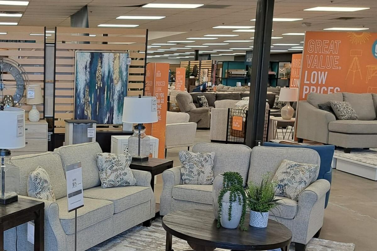 Nationwide Fixture Installations Ashley Furniture Outlet Case Study Millwork Packages New Store Installation Signage/Graphics
