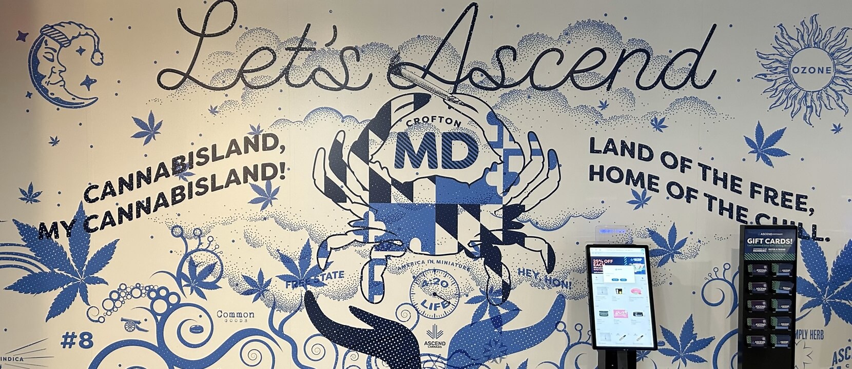 Ascend Cannabis Dispensary Crofton MD wall graphic