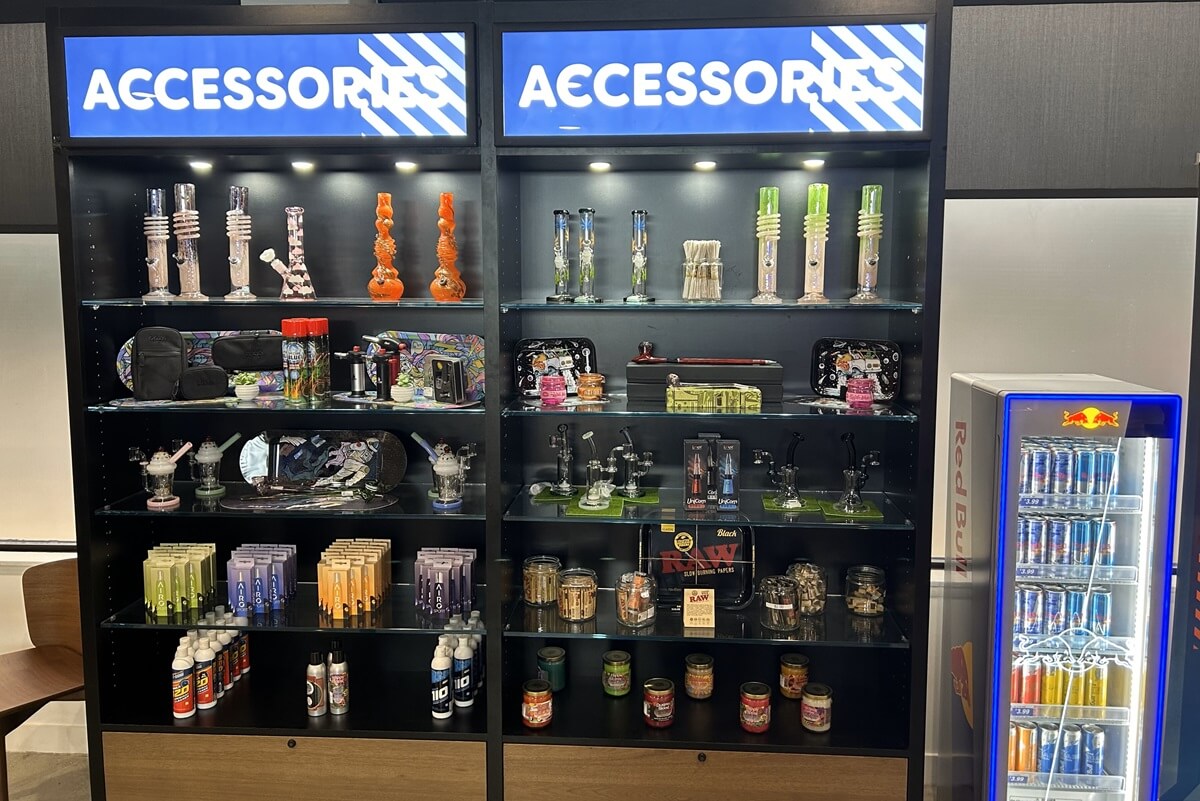 Ascend Cannabis Dispensary Crofton MD accessories case featuring installation done by Nationwide Fixture Installations