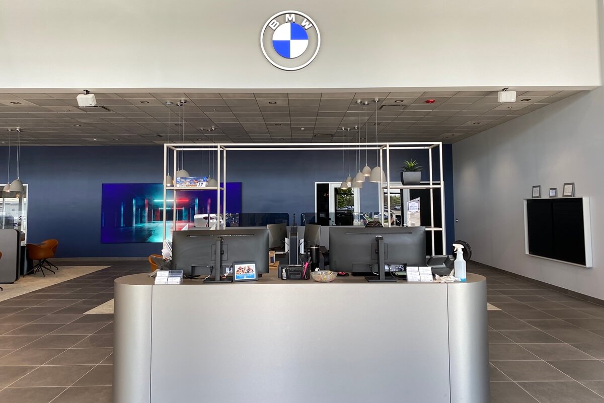 BMW custom installation by Nationwide Fixture Installations millwork and fixture install