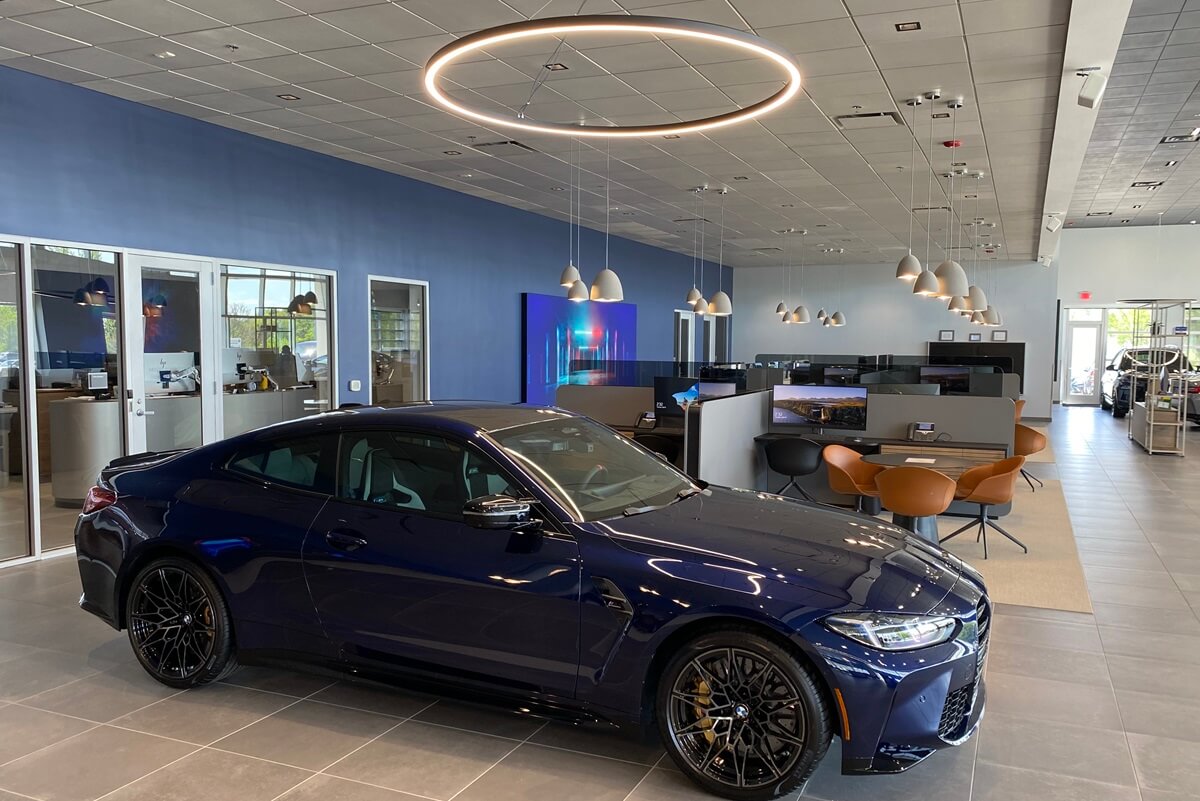 BMW custom installation by Nationwide Fixture Installations millwork and fixture install