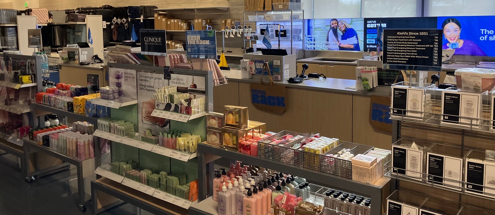 Gal1 Nordstrom Rack cash lane custom fixture installation by Nationwide Fixture Installations