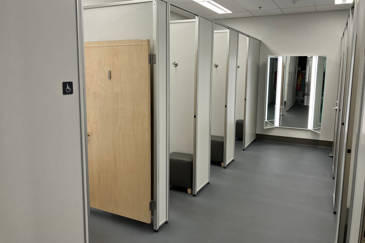 Gal3 Nordstrom Rack fitting rooms custom fixture and millwork install by Nationwide Fixture Installations