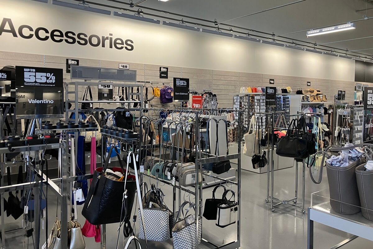 Gal4 Nordstrom Rack accessories rack custom fixture and millwork install by Nationwide Fixture Installations